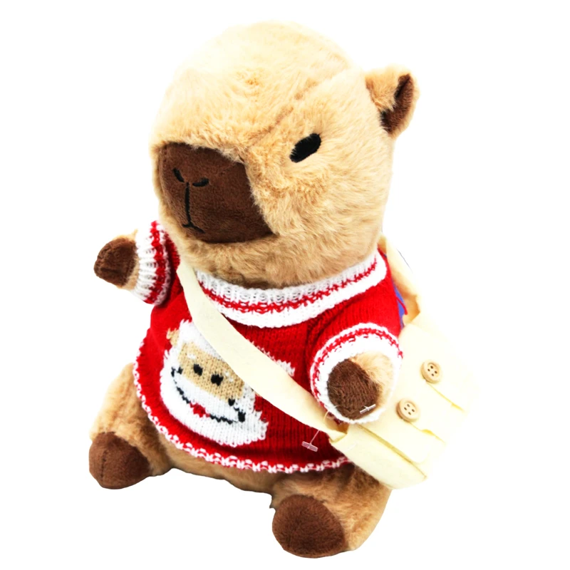 Thú Bông Capybara 23 cm - Nuan Nuan SLKPCY23 - Mặc Áo Hình Ông Già Noel