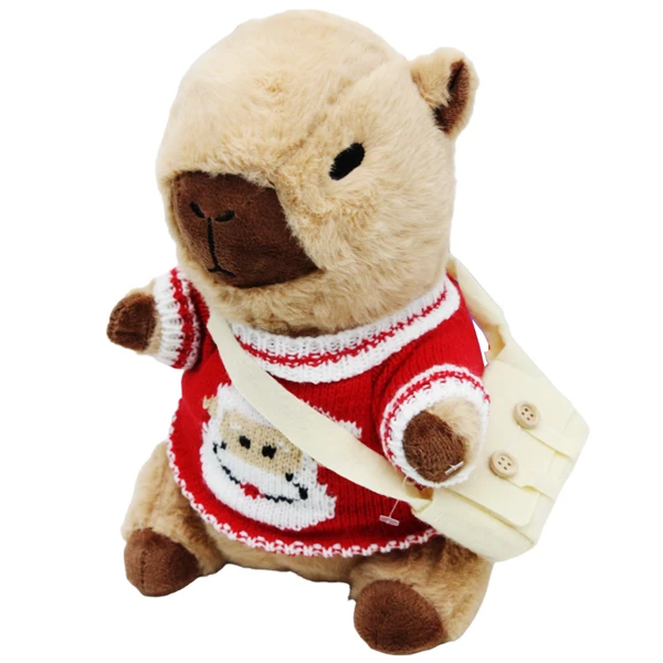 Thú Bông Capybara 23 cm - Nuan Nuan SLKPCY23 - Mặc Áo Hình Ông Già Noel